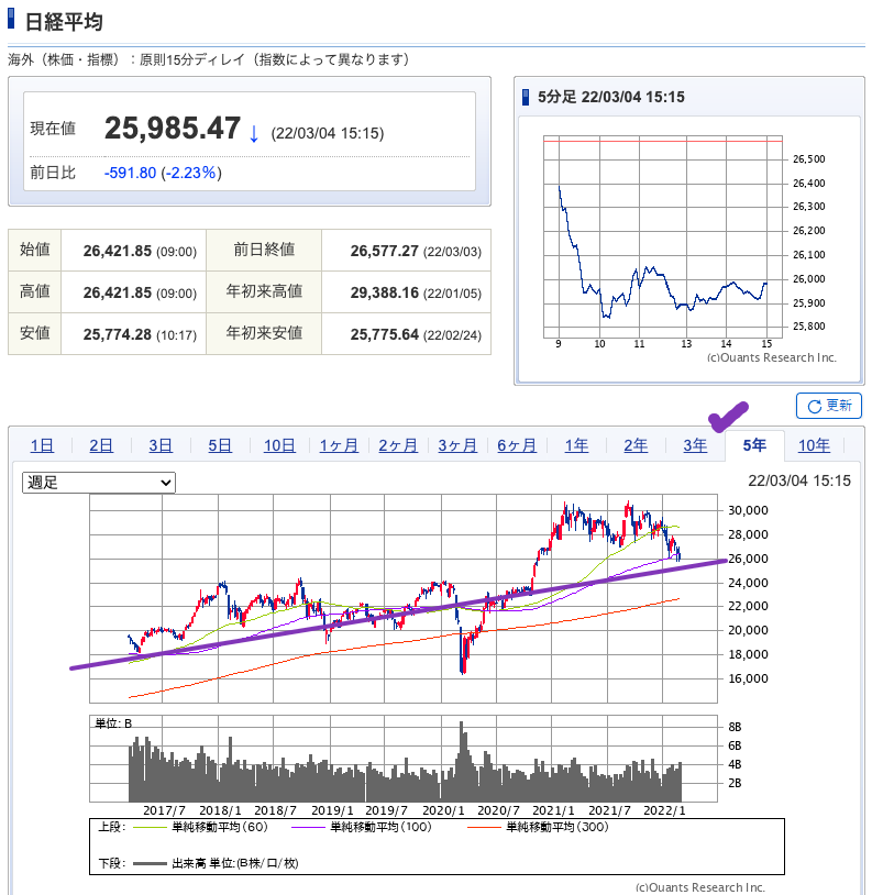 出典）SBI NK 20220305 5y