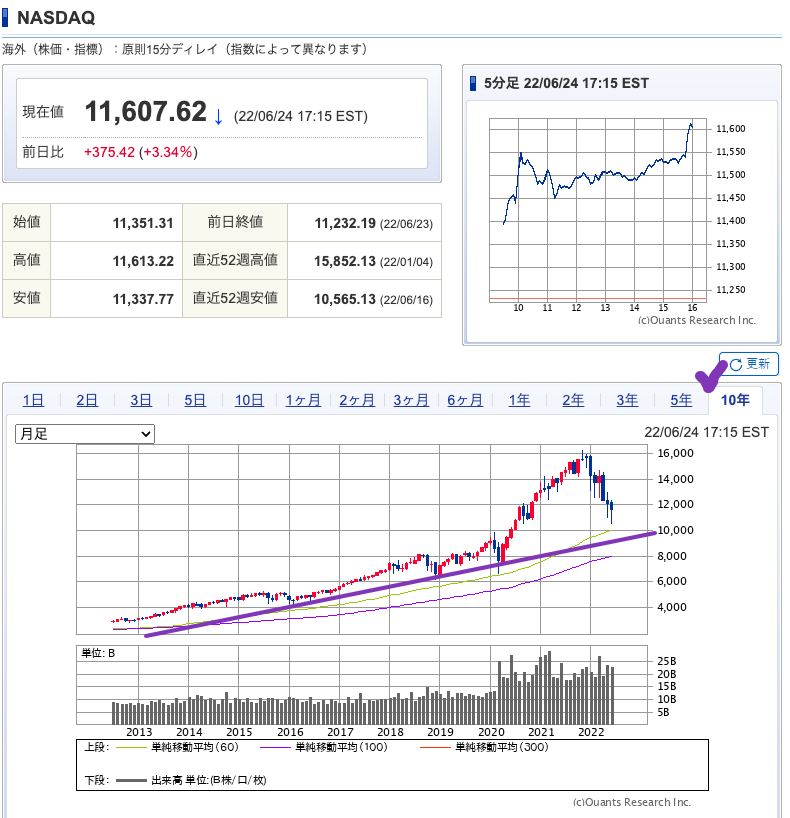 出典）SBI NASDAQ 10y 220626