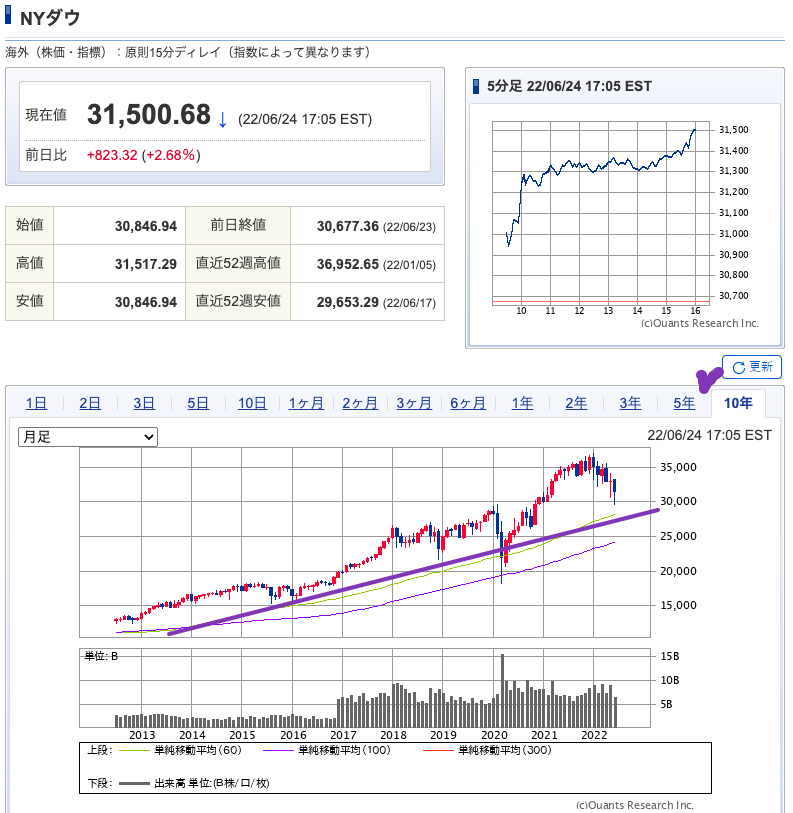 出典）SBI NYDW 10y 220626