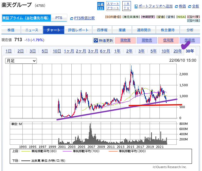 出典）SBI 楽天G（4755）30y