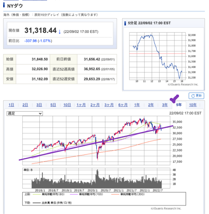 出典）SBI NYDW 5y 220904