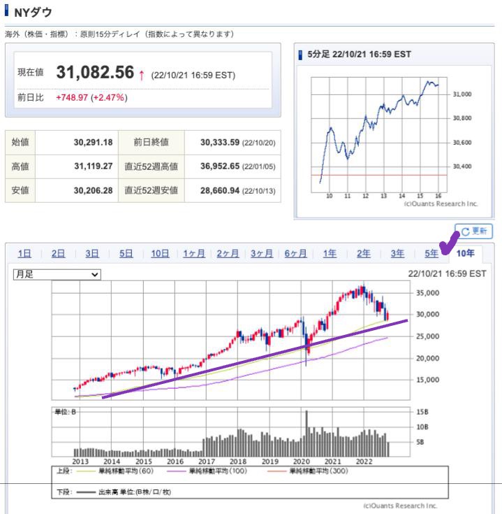 出典）SBI NYDW 10y 221022