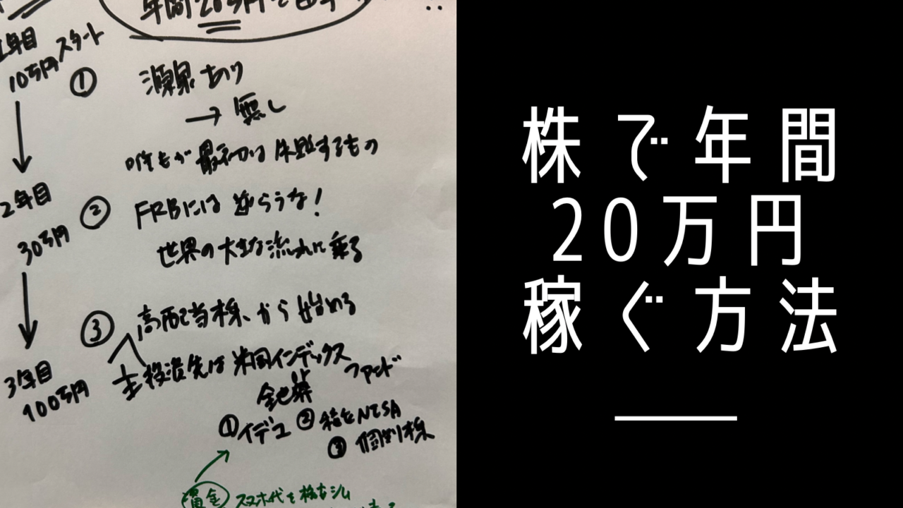 株で儲ける方法 年間20万円を毎年稼ぐ 02