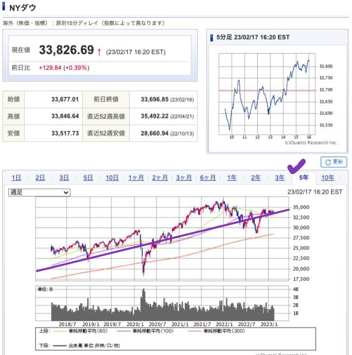 出典）SBI NYDW 5y 230217