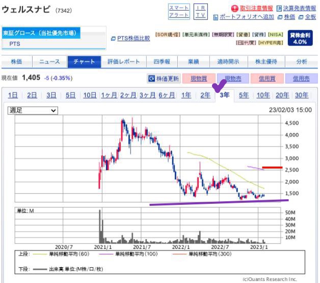 出典）SBI ウェルスナビ（7342）3y 230204