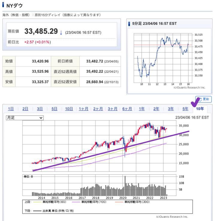 出典）SBI NYDW 10y 230409