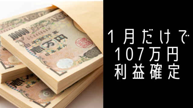 1月だけで利益107万円確定